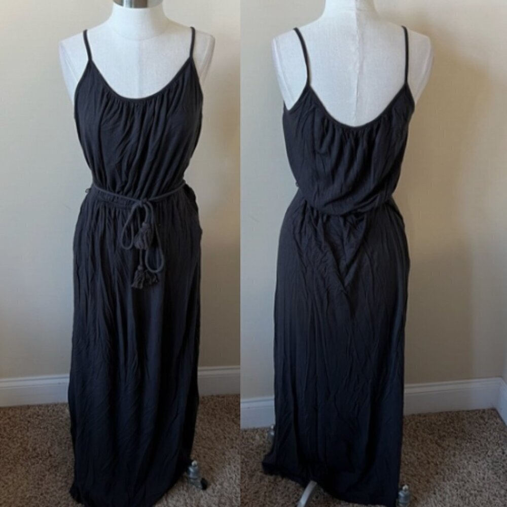 Boden Black Braided Tie Waist Maxi Dress 21878